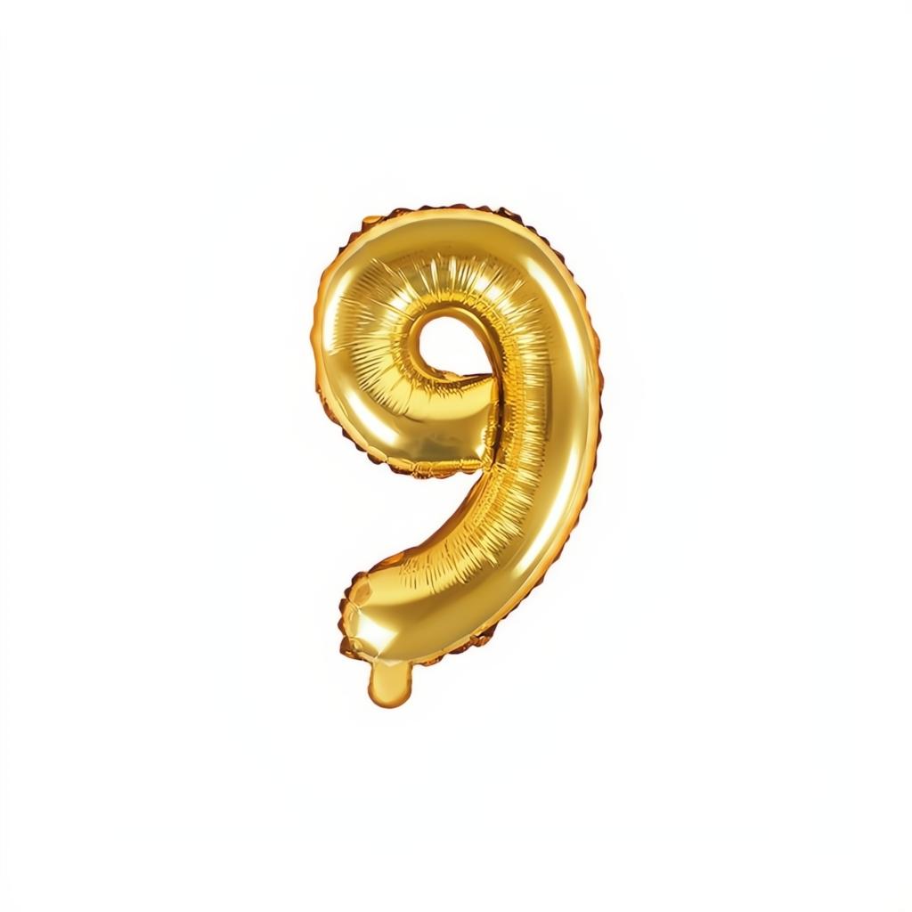 Folienballon Ziffer 35cm, gold PartyDeco 10 fiestastore