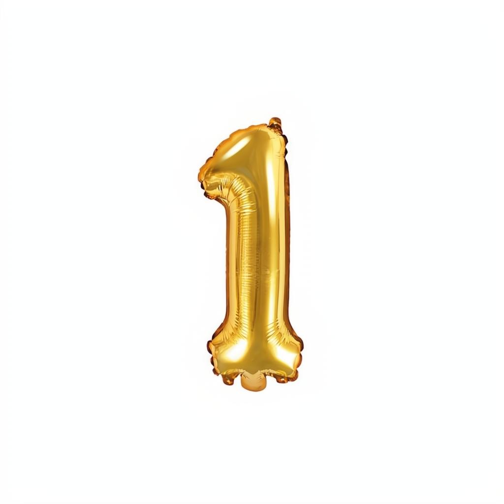 Folienballon Ziffer 35cm, gold PartyDeco 2 fiestastore