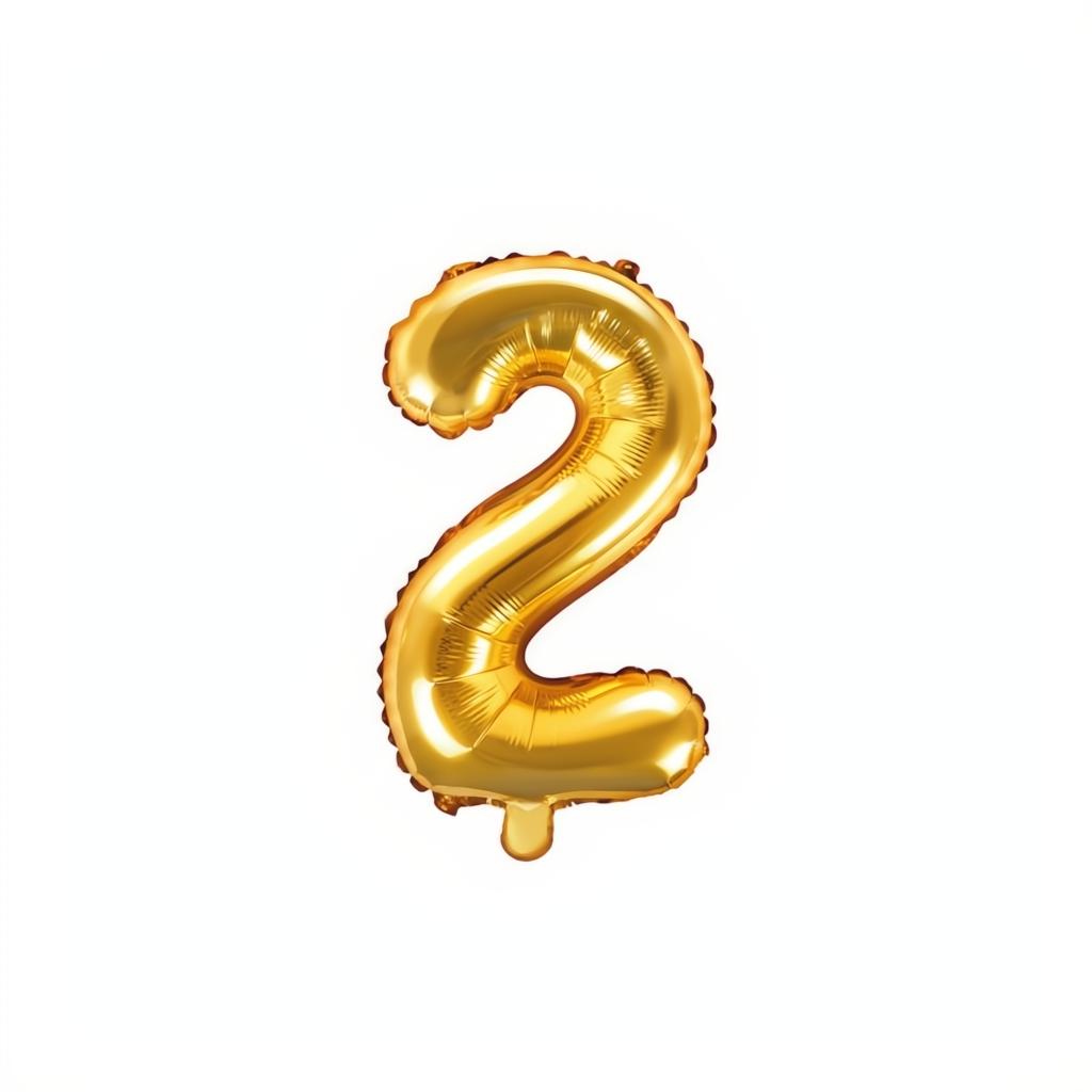 Folienballon Ziffer 35cm, gold PartyDeco 3 fiestastore