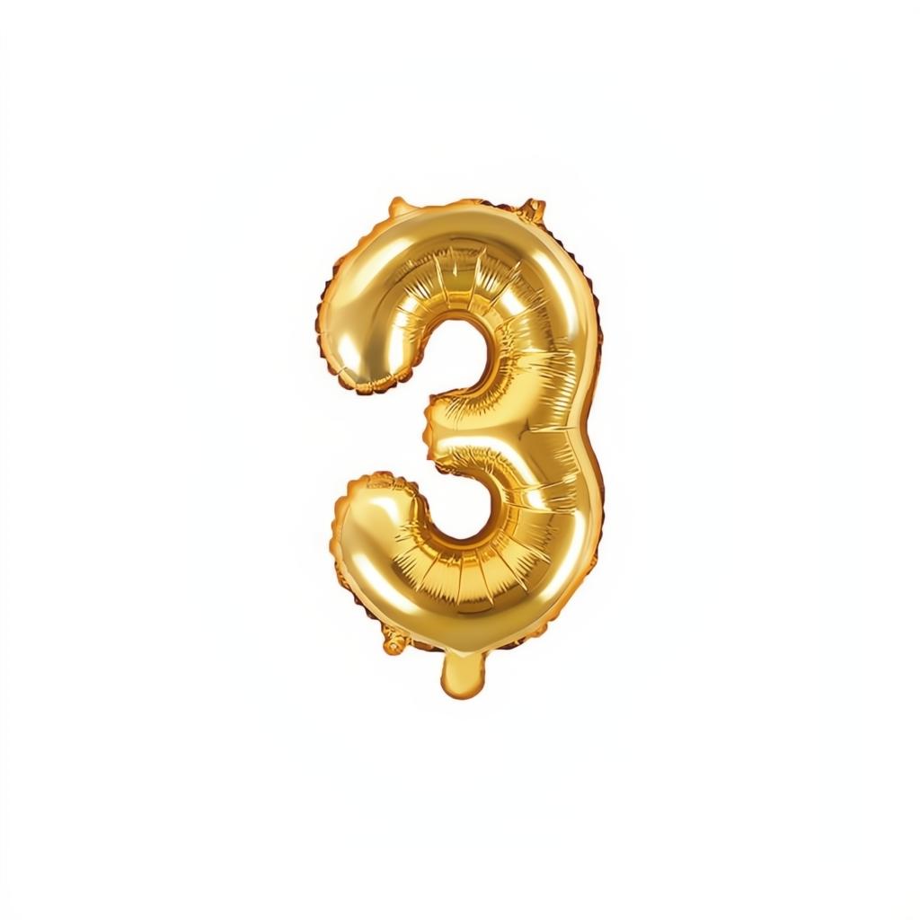 Folienballon Ziffer 35cm, gold PartyDeco 4 fiestastore