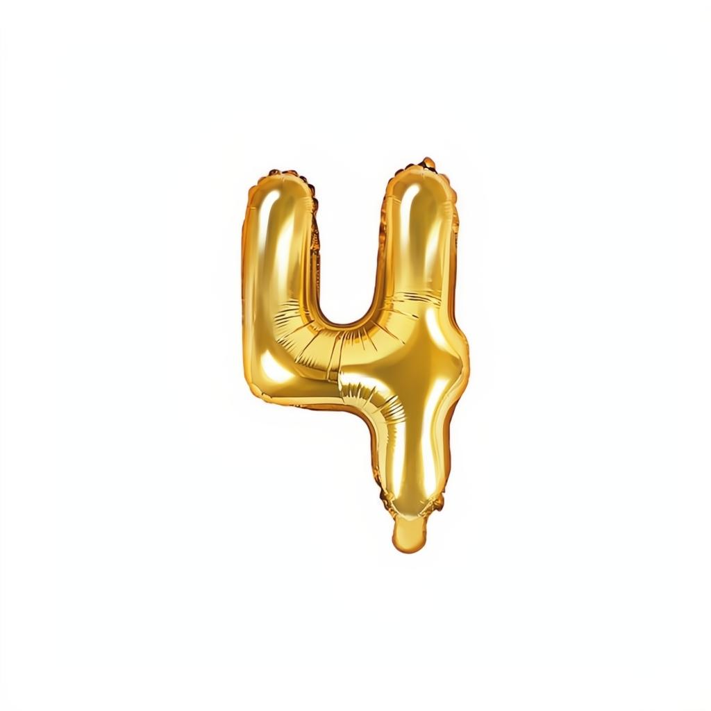 Folienballon Ziffer 35cm, gold PartyDeco 5 fiestastore