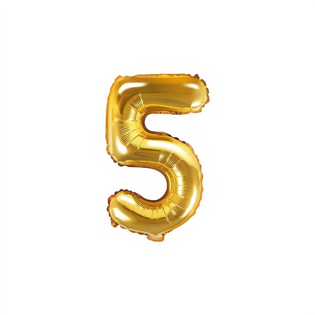 Folienballon Ziffer 35cm, gold PartyDeco 6 fiestastore