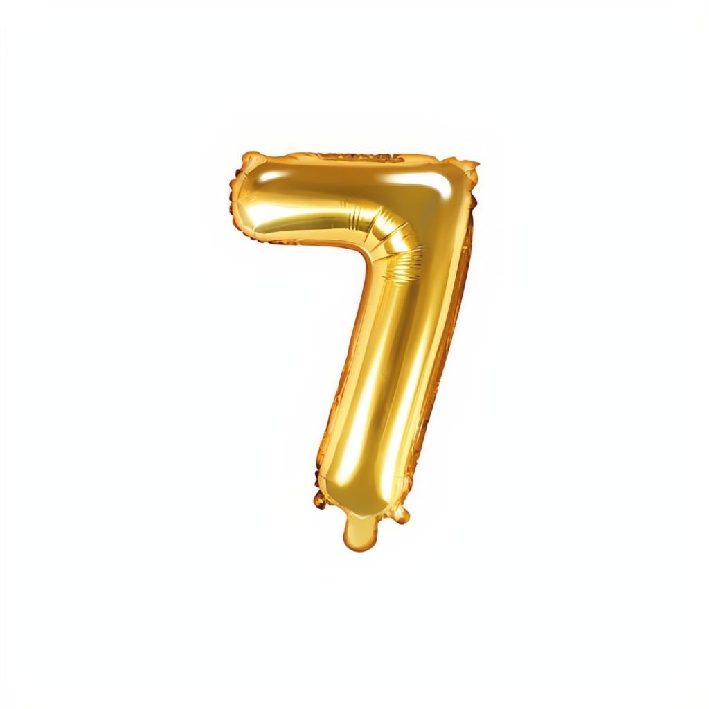 Folienballon Ziffer 35cm, gold PartyDeco 8 fiestastore