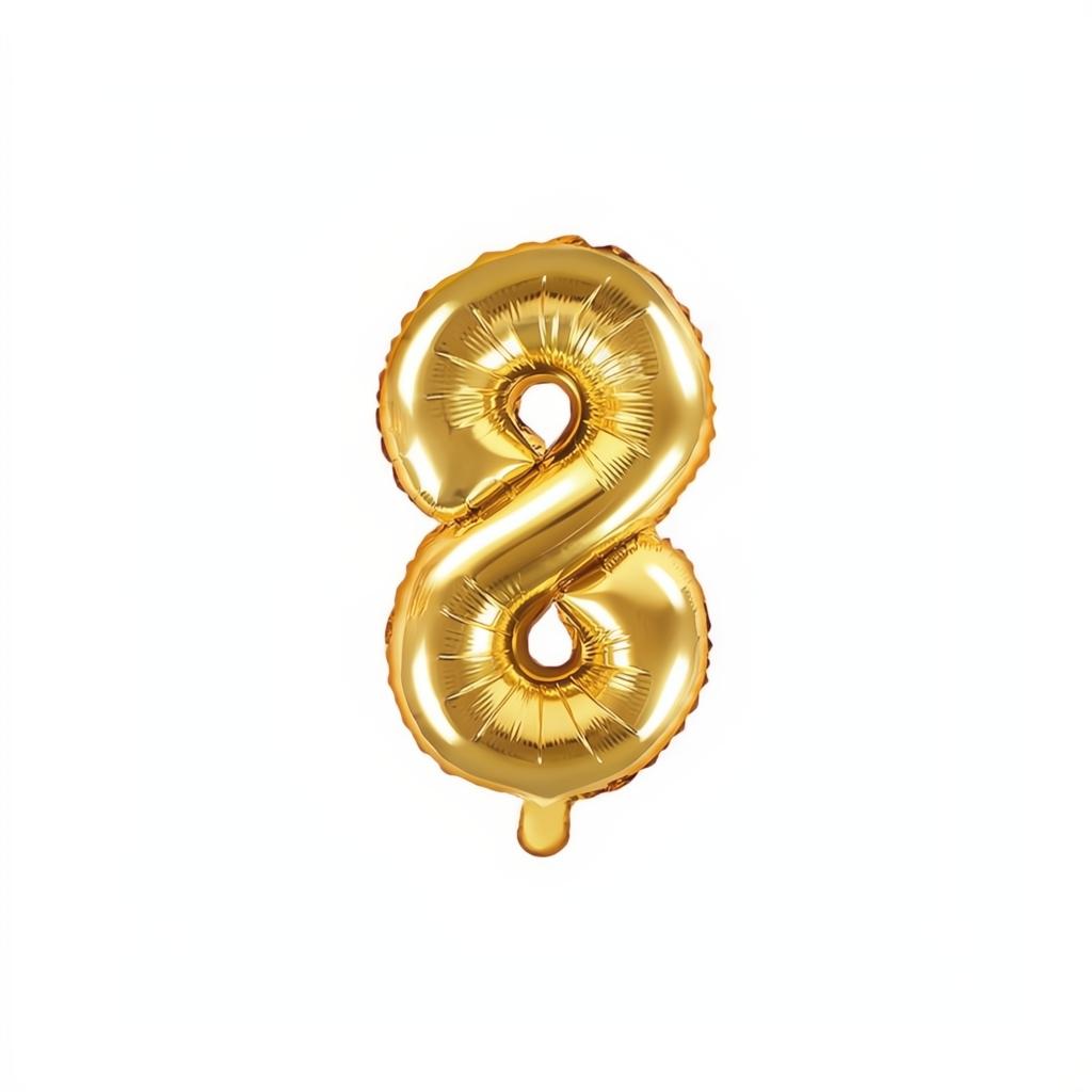 Folienballon Ziffer 35cm, gold PartyDeco 9 fiestastore