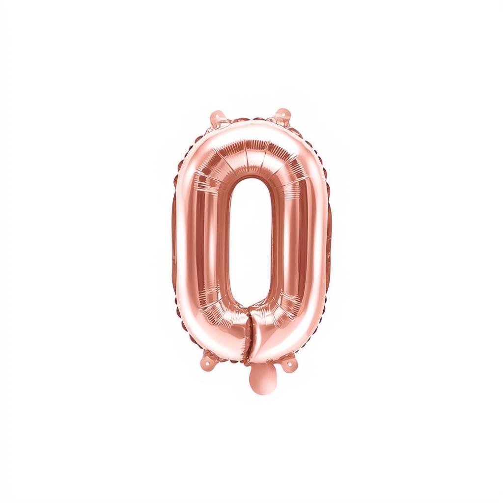 Folienballon Ziffer 35cm, roségold 0 bis 9 PartyDeco 1 fiestastore