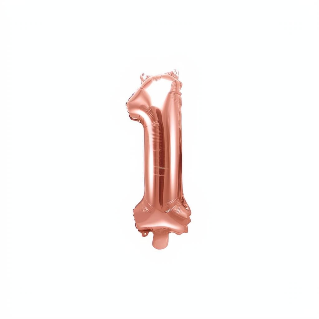 Folienballon Ziffer 35cm, roségold 0 bis 9 PartyDeco 2 fiestastore