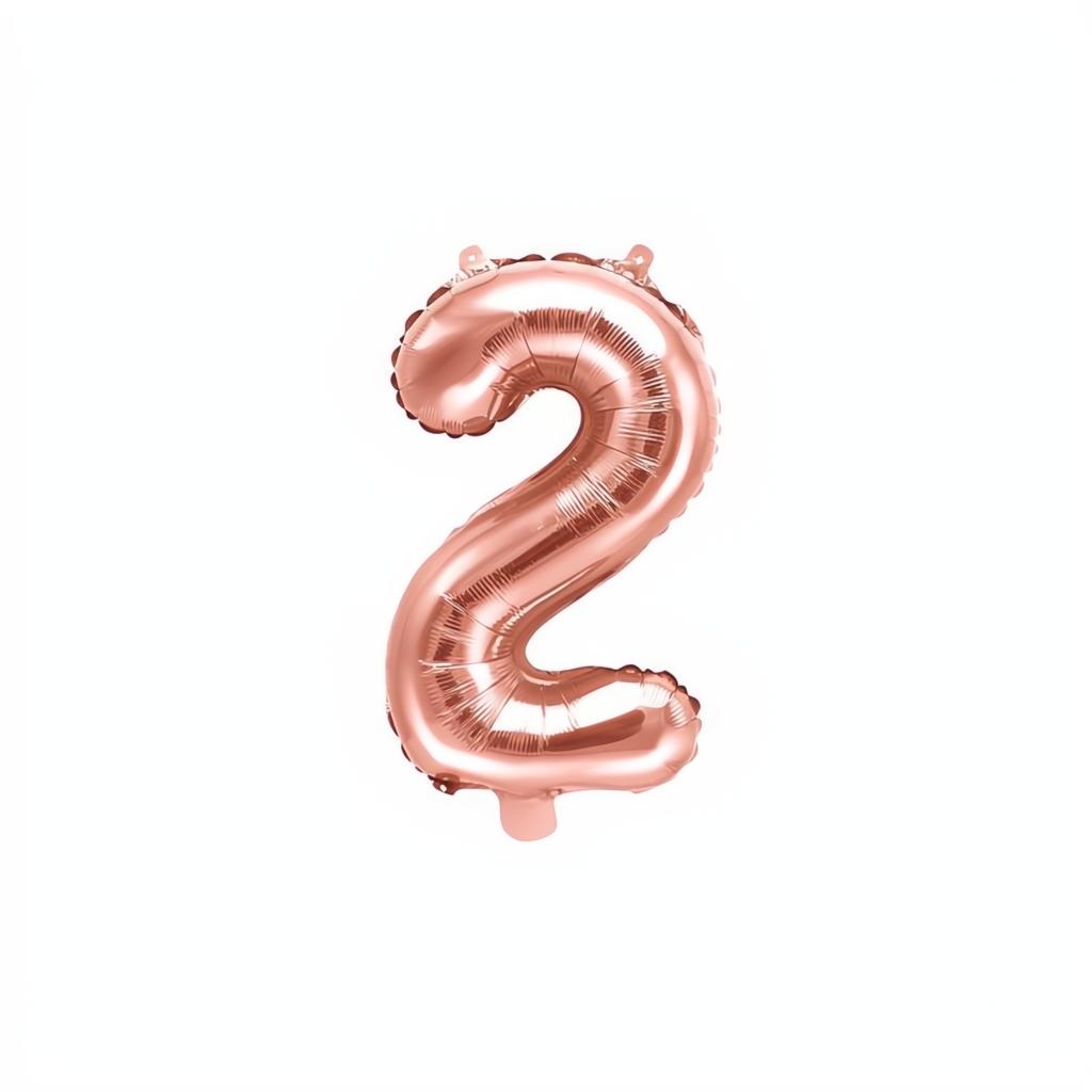 Folienballon Ziffer 35cm, roségold 0 bis 9 PartyDeco 3 fiestastore