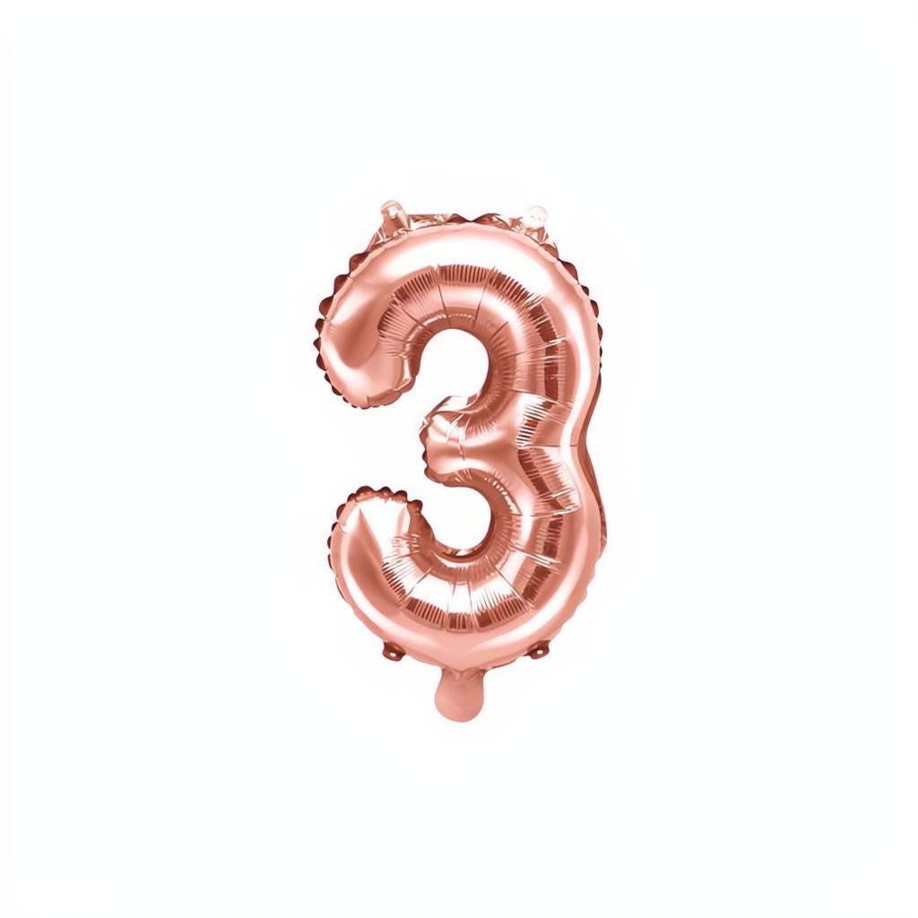 Folienballon Ziffer 35cm, roségold 0 bis 9 PartyDeco 4 fiestastore
