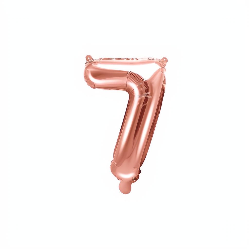 Folienballon Ziffer 35cm, roségold 0 bis 9 PartyDeco 8 fiestastore