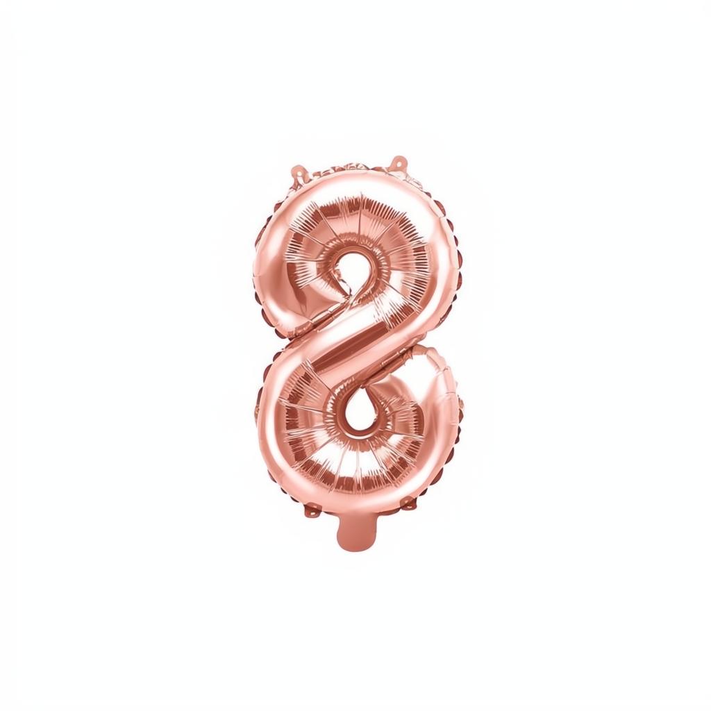 Folienballon Ziffer 35cm, roségold 0 bis 9 PartyDeco 9 fiestastore