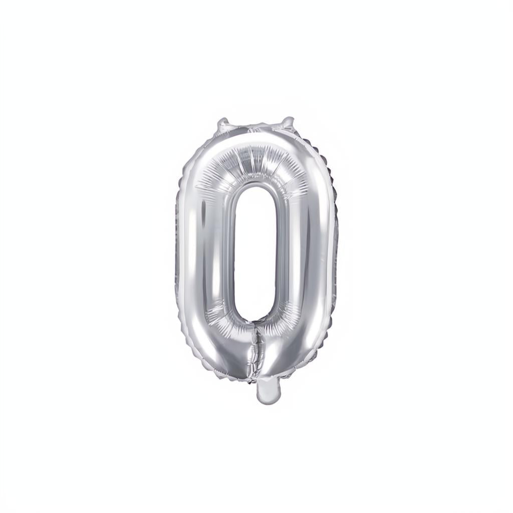 Folienballon Ziffer 35cm, silber PartyDeco 1 fiestastore