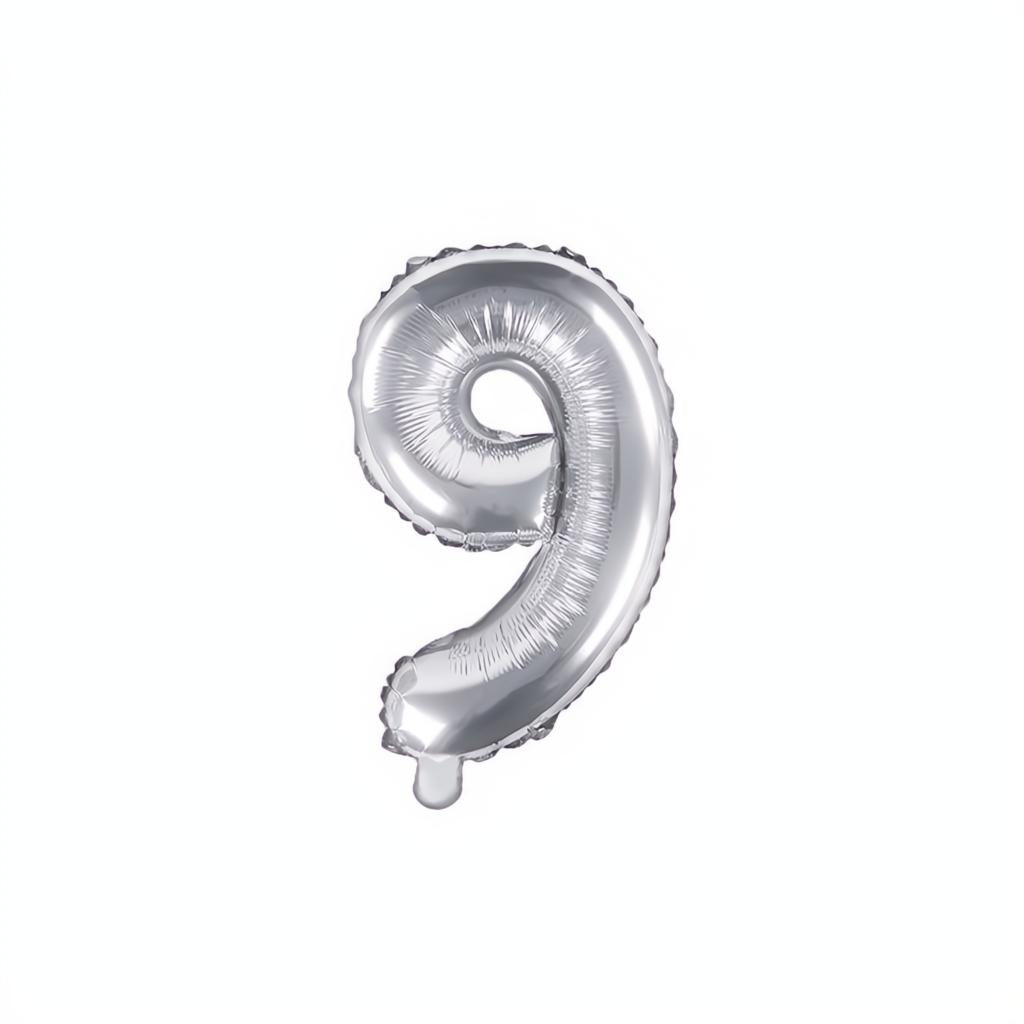 Folienballon Ziffer 35cm, silber PartyDeco 10 fiestastore