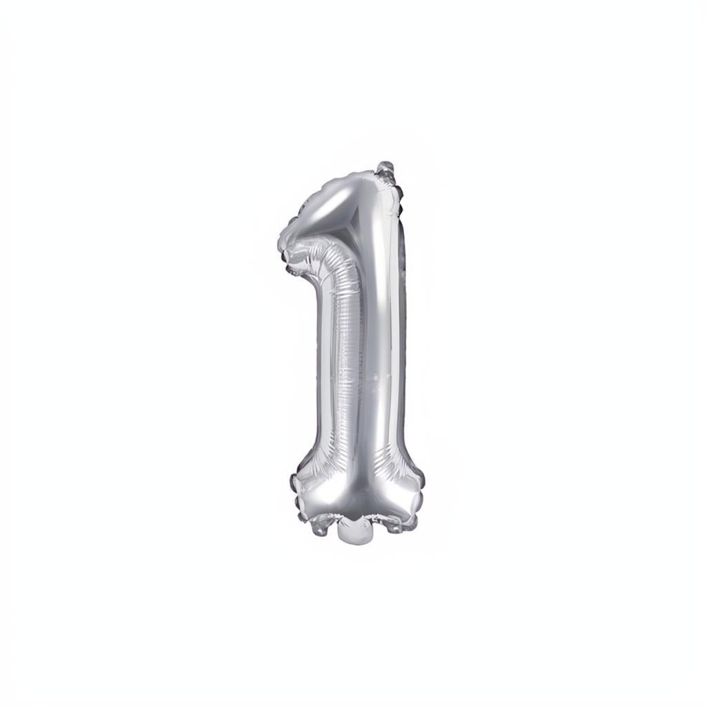 Folienballon Ziffer 35cm, silber PartyDeco 2 fiestastore