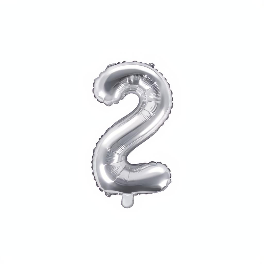 Folienballon Ziffer 35cm, silber PartyDeco 3 fiestastore