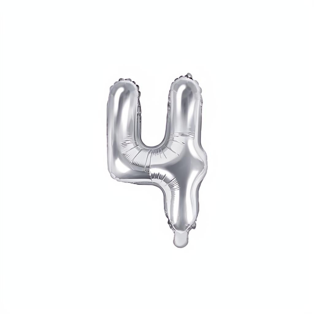 Folienballon Ziffer 35cm, silber PartyDeco 5 fiestastore