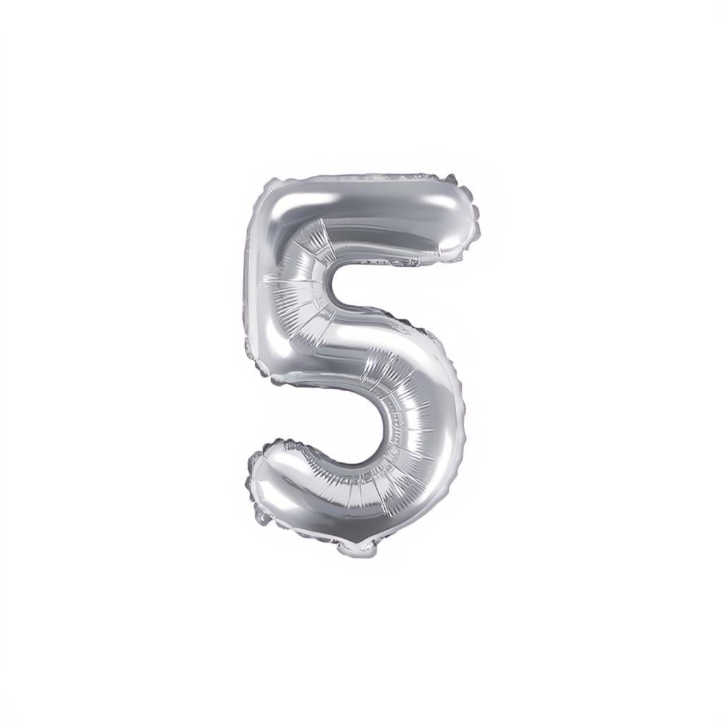 Folienballon Ziffer 35cm, silber PartyDeco 6 fiestastore