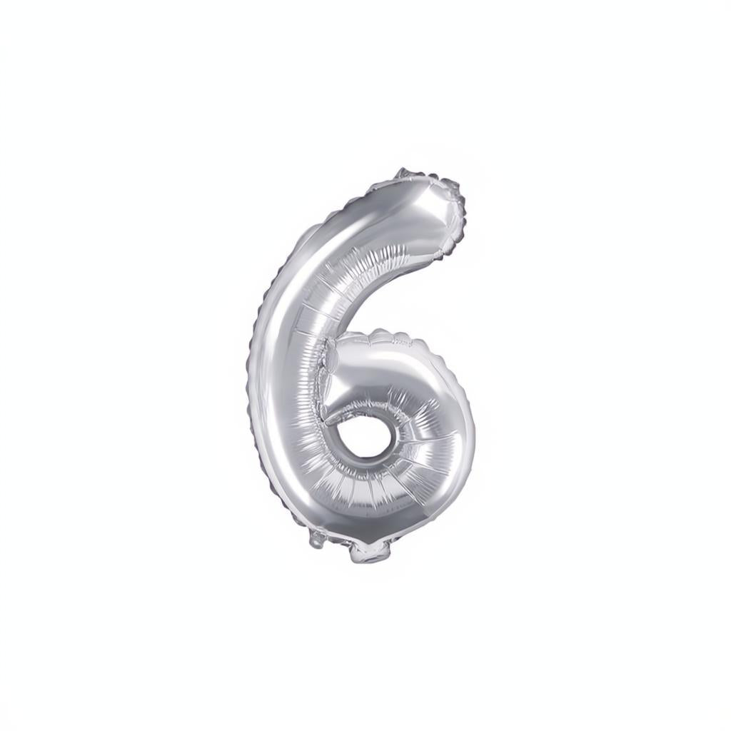 Folienballon Ziffer 35cm, silber PartyDeco 7 fiestastore