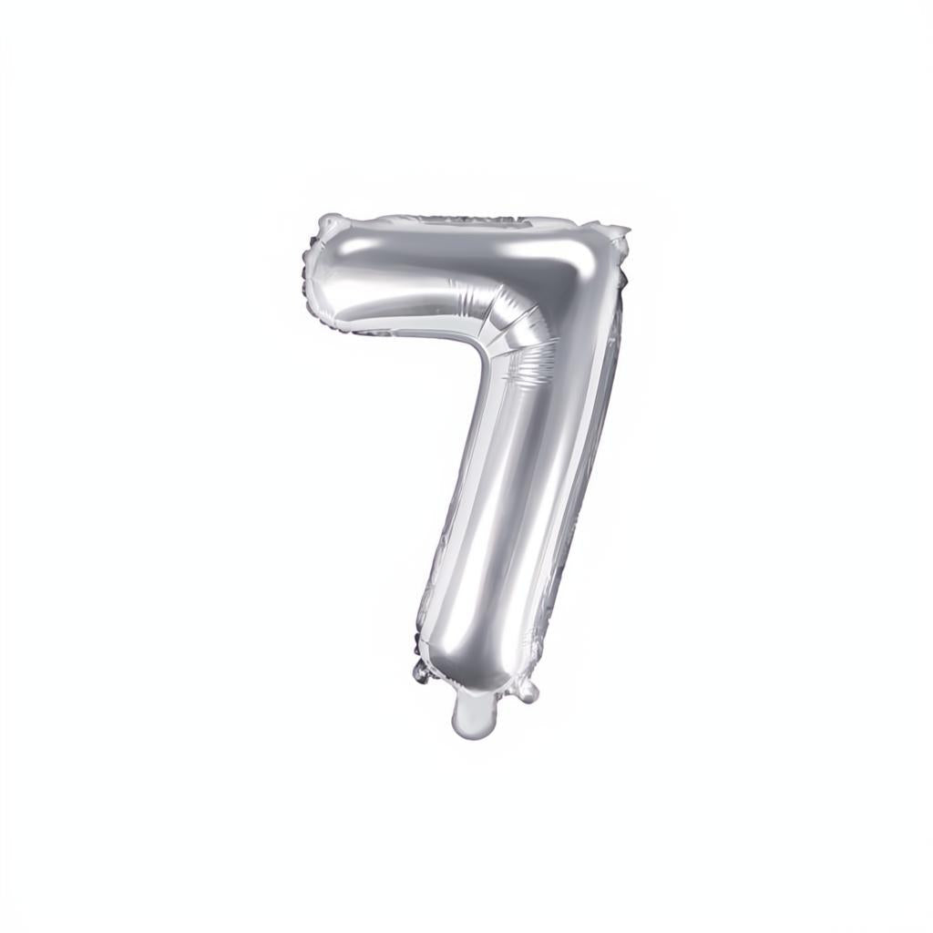 Folienballon Ziffer 35cm, silber PartyDeco 8 fiestastore