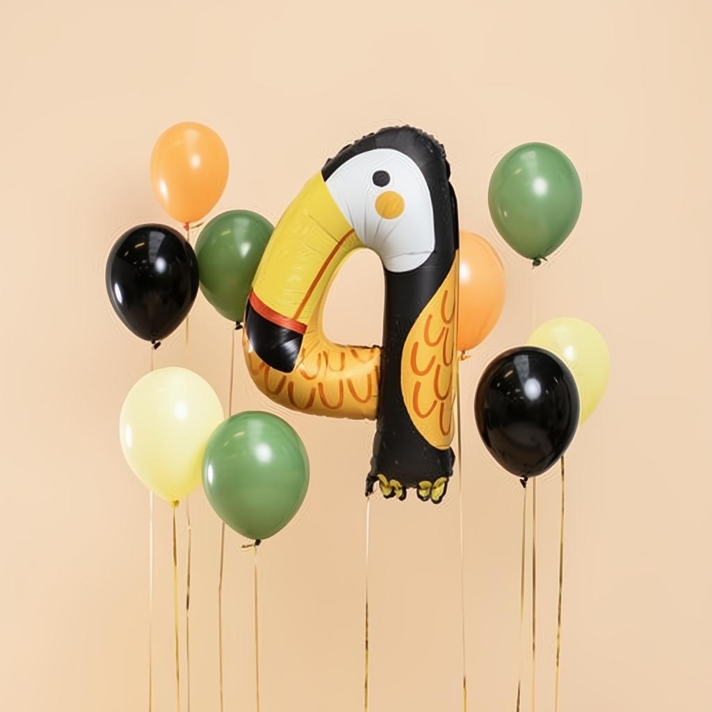Folienballon Ziffer 4 - Tukan, 68x91 cm PartyDeco 2 fiestastore