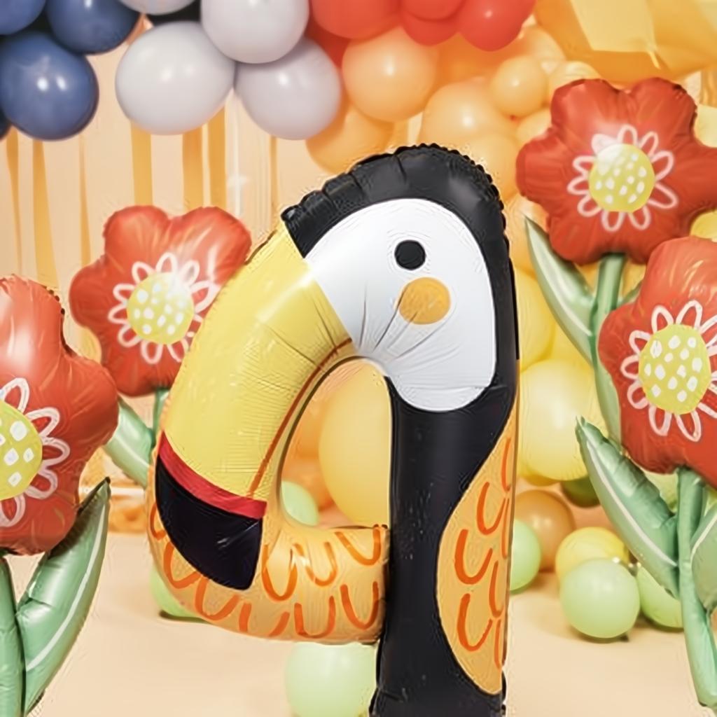 Folienballon Ziffer 4 - Tukan, 68x91 cm PartyDeco 3 fiestastore