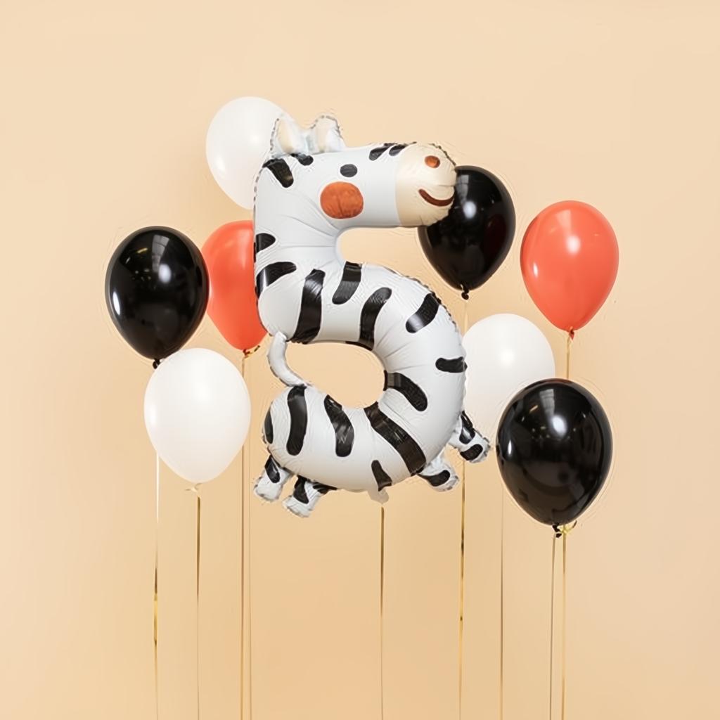 Folienballon Ziffer 5 - Zebra, 68x98 cm PartyDeco 2 fiestastore