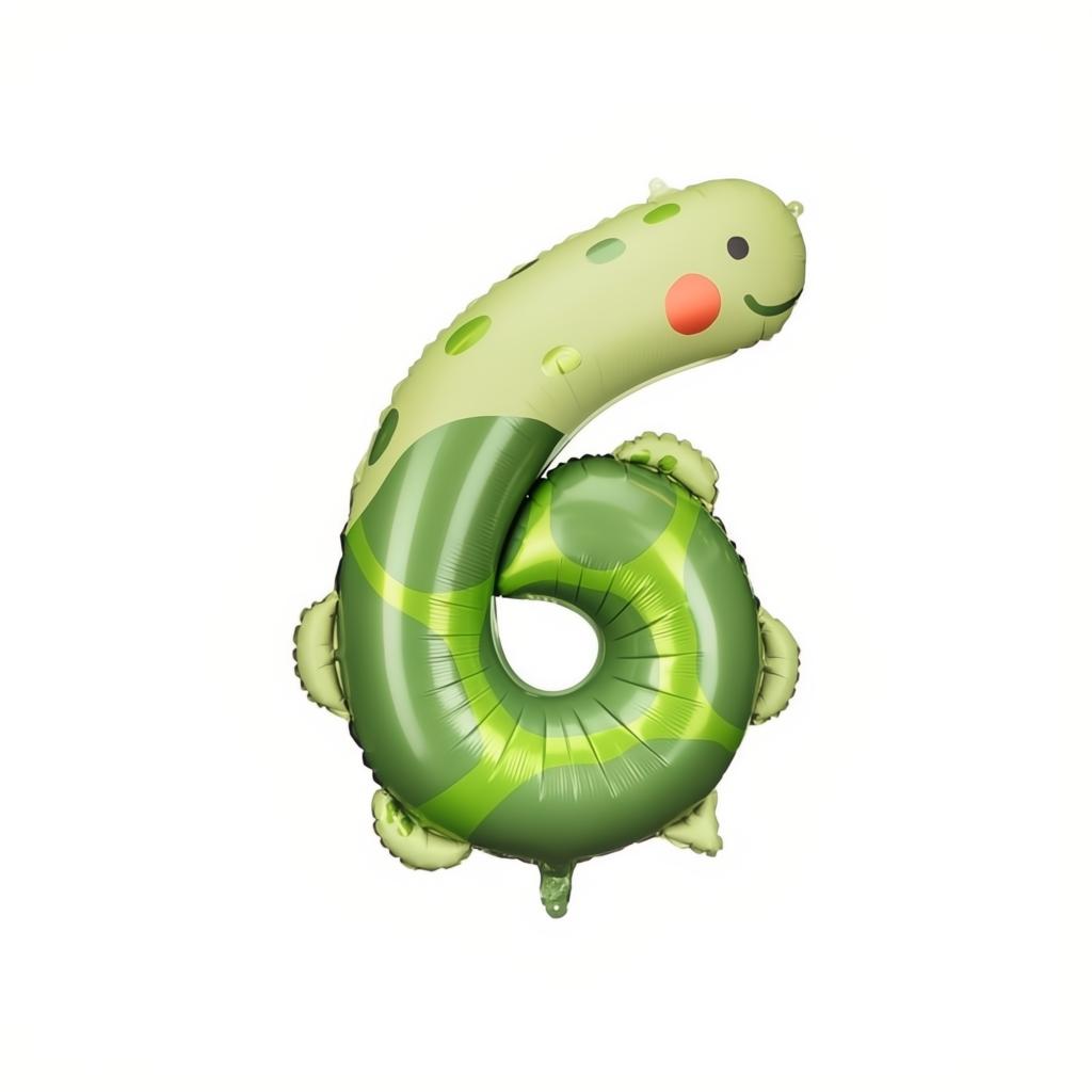 Folienballon Ziffer 6 - Schildkröte, 75x96 cm PartyDeco 1 fiestastore