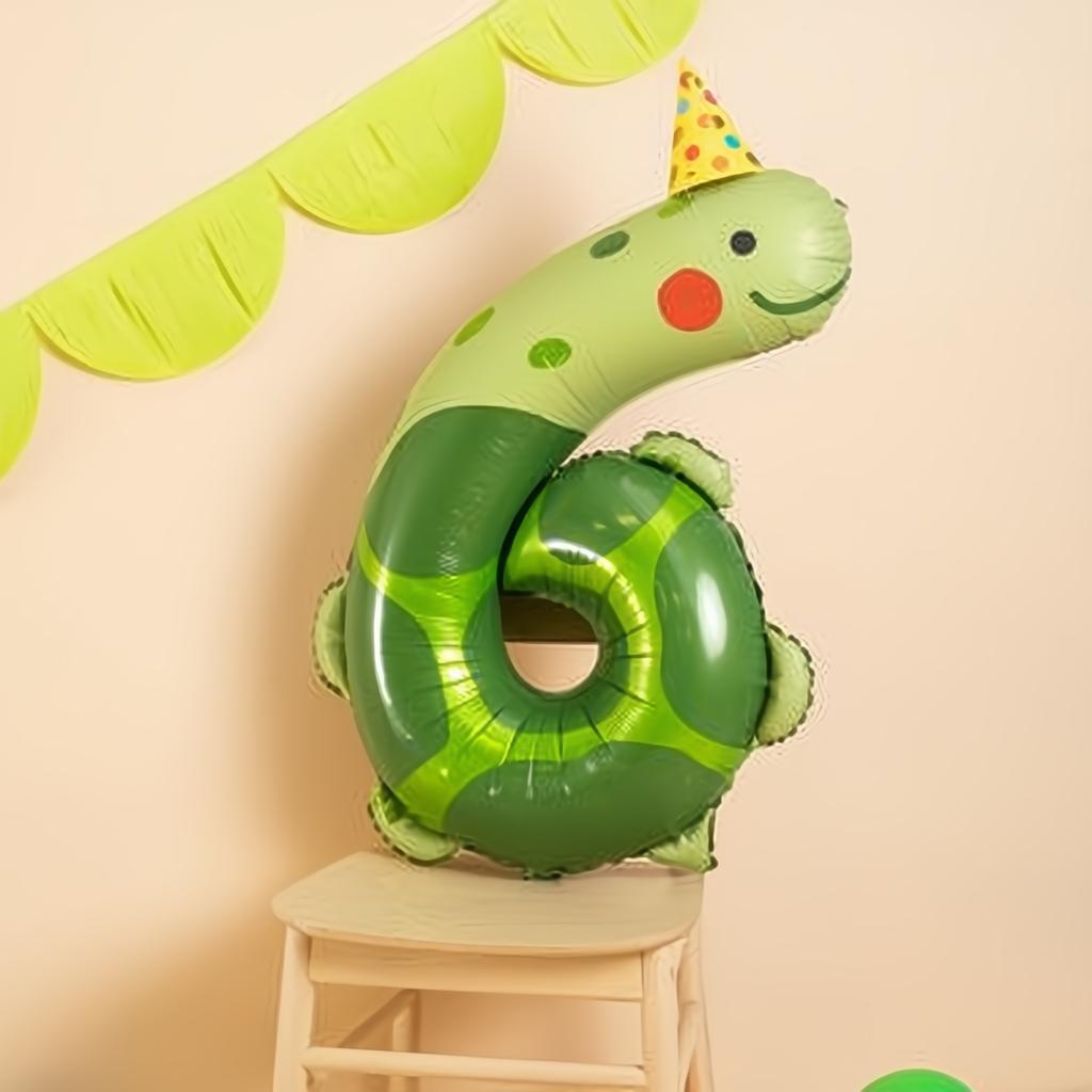 Folienballon Ziffer 6 - Schildkröte, 75x96 cm PartyDeco 3 fiestastore