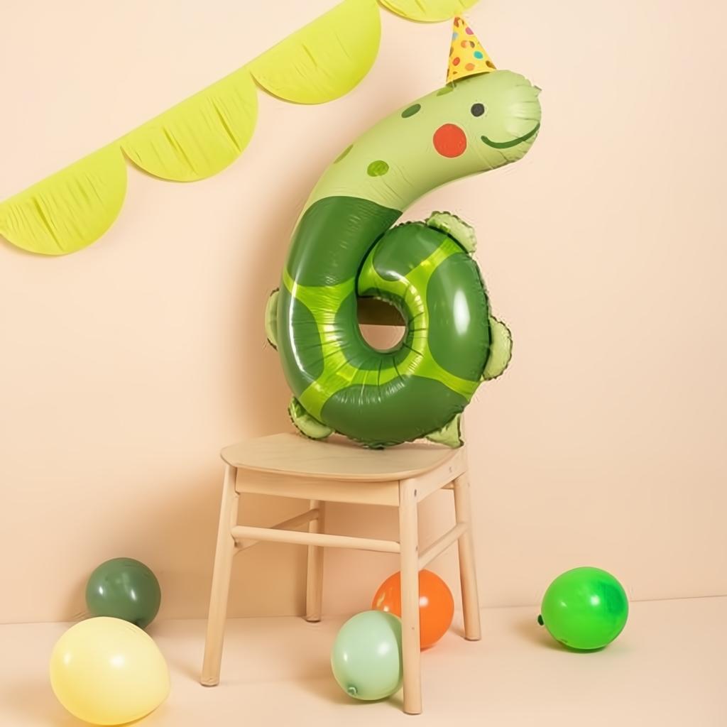 Folienballon Ziffer 6 - Schildkröte, 75x96 cm PartyDeco 4 fiestastore