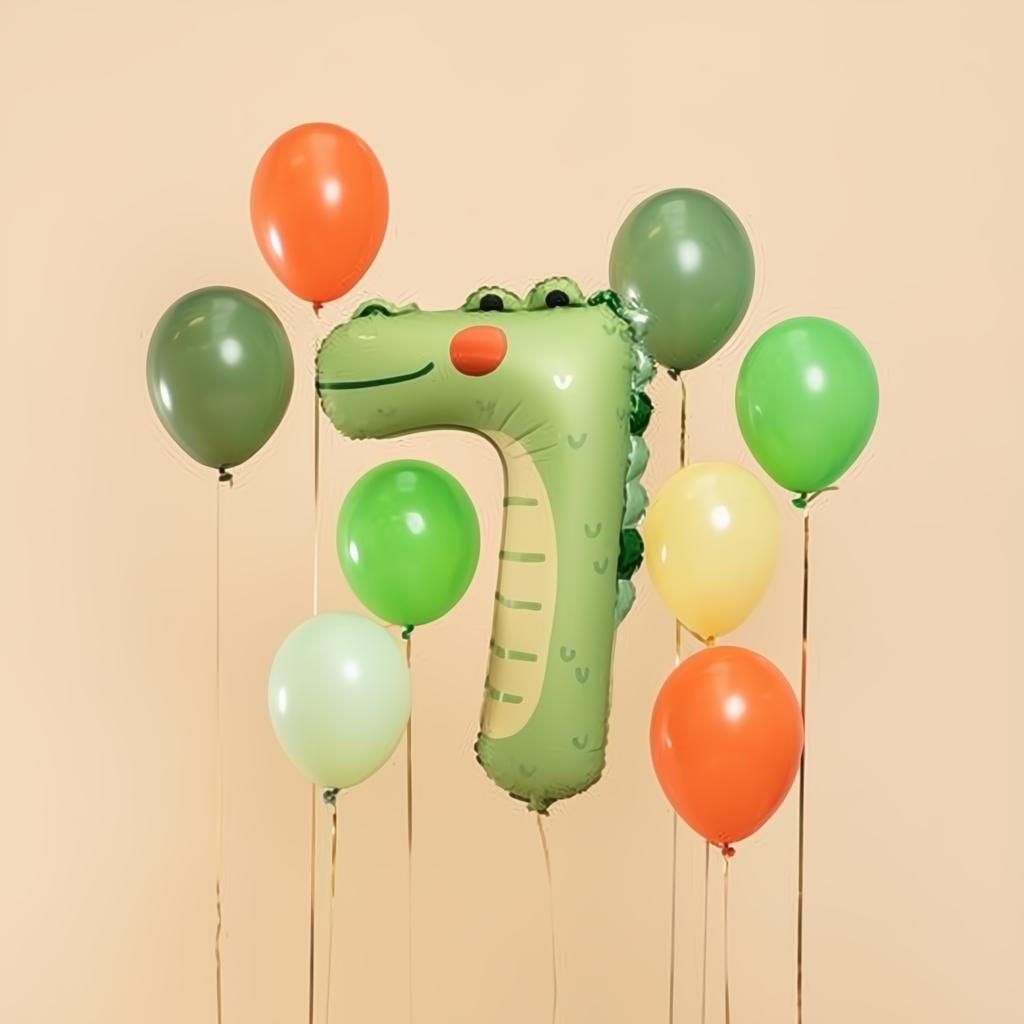 Folienballon Ziffer 7 - Krokodil, 56x85 cm PartyDeco 2 fiestastore