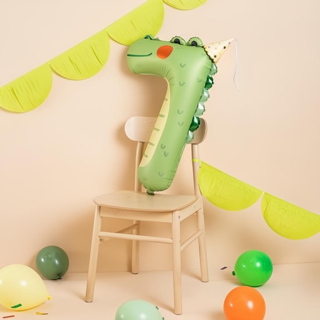 Folienballon Ziffer 7 - Krokodil, 56x85 cm PartyDeco 3 fiestastore