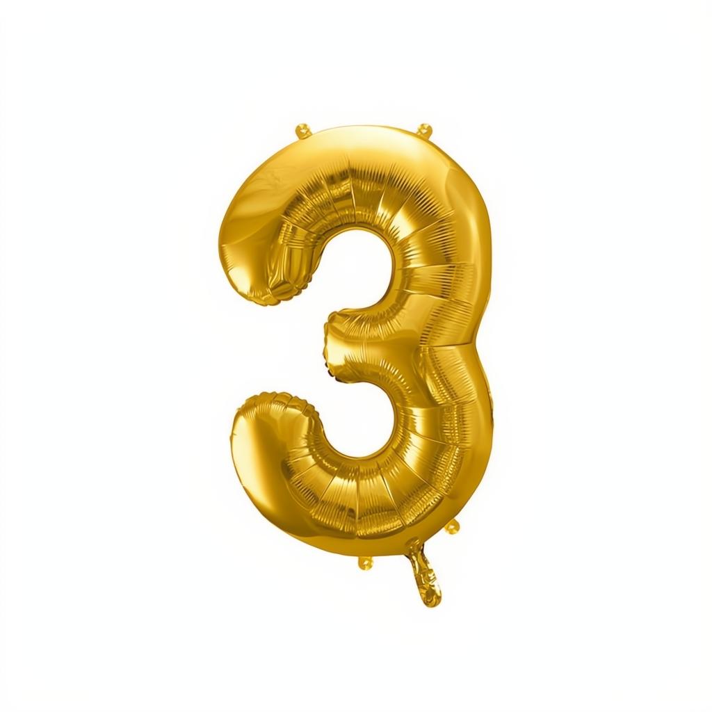 Folienballon Ziffer 86cm, Gold PartyDeco 4 fiestastore