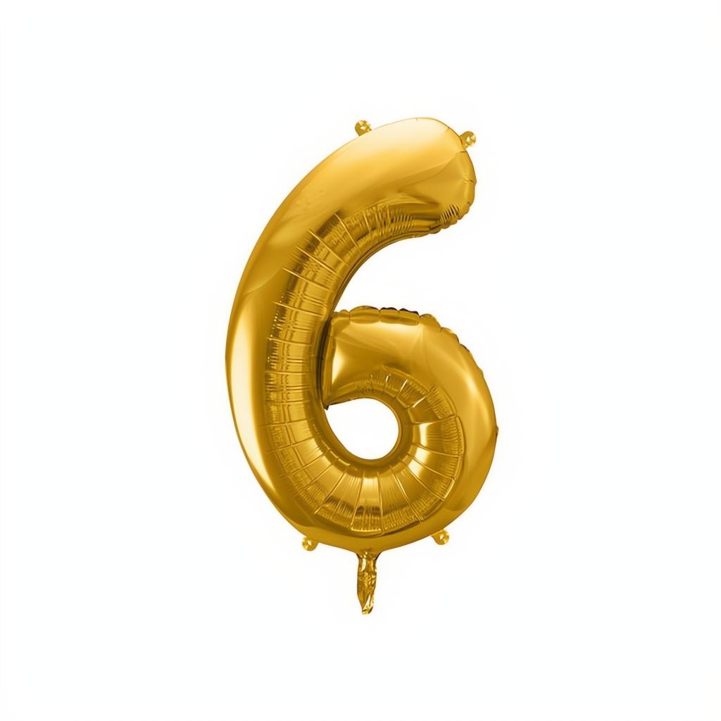 Folienballon Ziffer 86cm, Gold PartyDeco 7 fiestastore