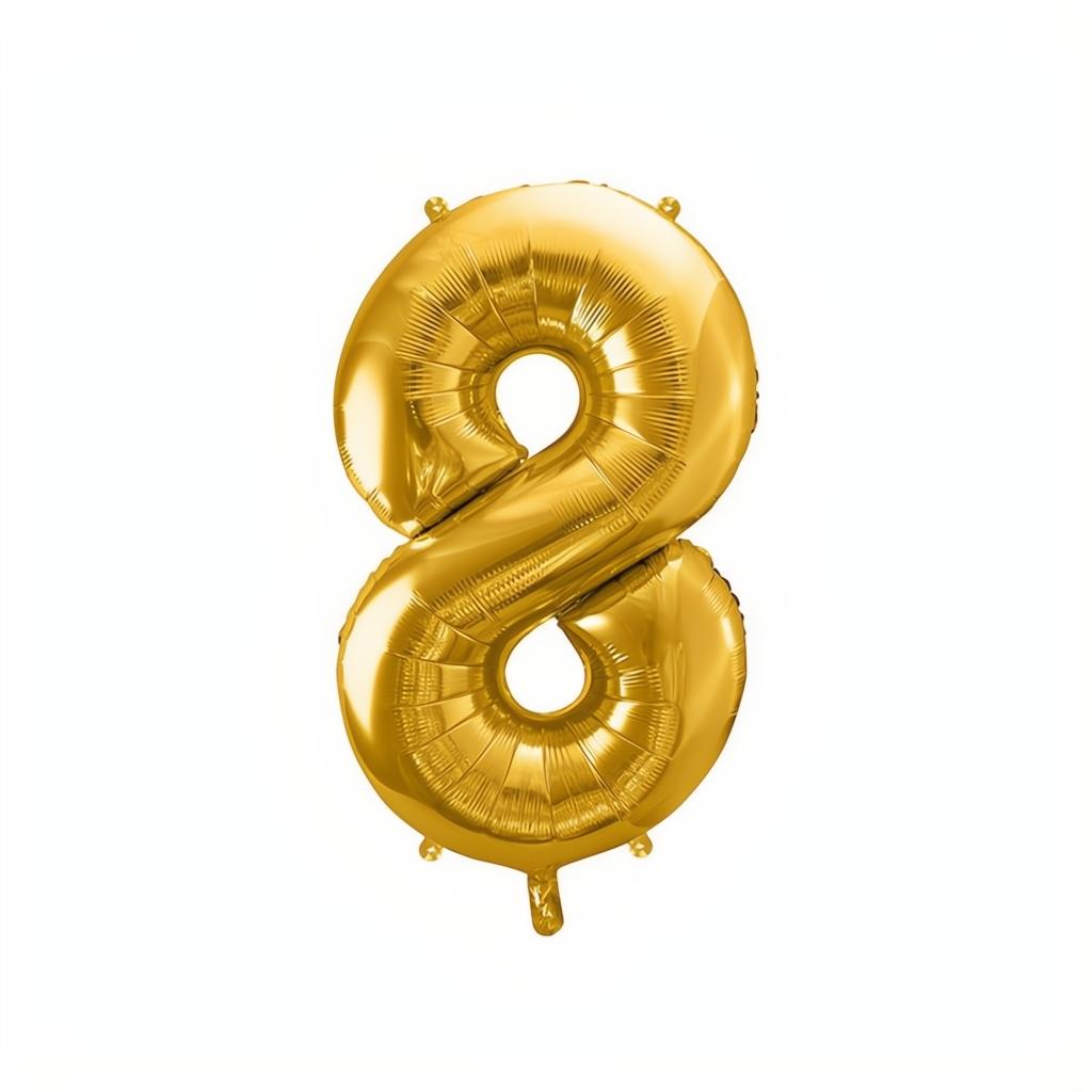 Folienballon Ziffer 86cm, Gold PartyDeco 9 fiestastore