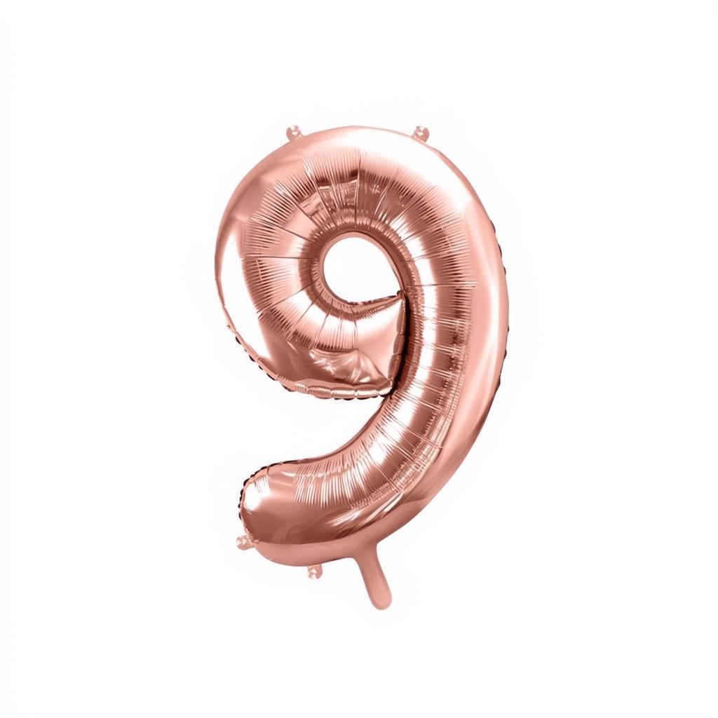 Folienballon Ziffer 86cm, Roségold PartyDeco 10 fiestastore
