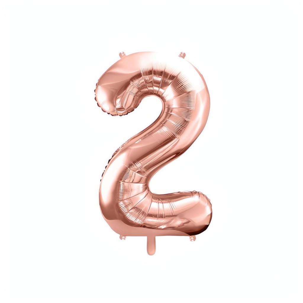 Folienballon Ziffer 86cm, Roségold PartyDeco 3 fiestastore