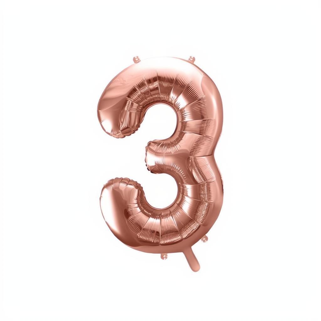 Folienballon Ziffer 86cm, Roségold PartyDeco 4 fiestastore