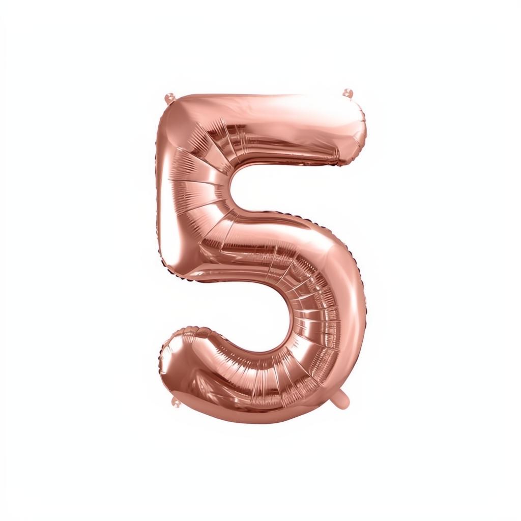 Folienballon Ziffer 86cm, Roségold PartyDeco 6 fiestastore