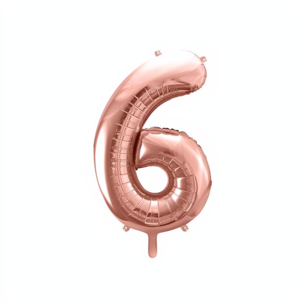 Folienballon Ziffer 86cm, Roségold PartyDeco 7 fiestastore