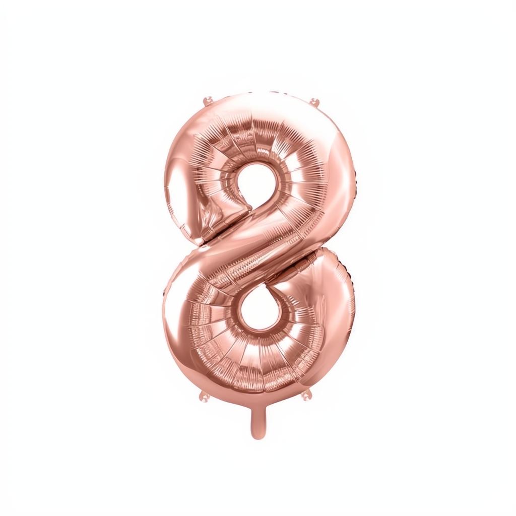 Folienballon Ziffer 86cm, Roségold PartyDeco 9 fiestastore