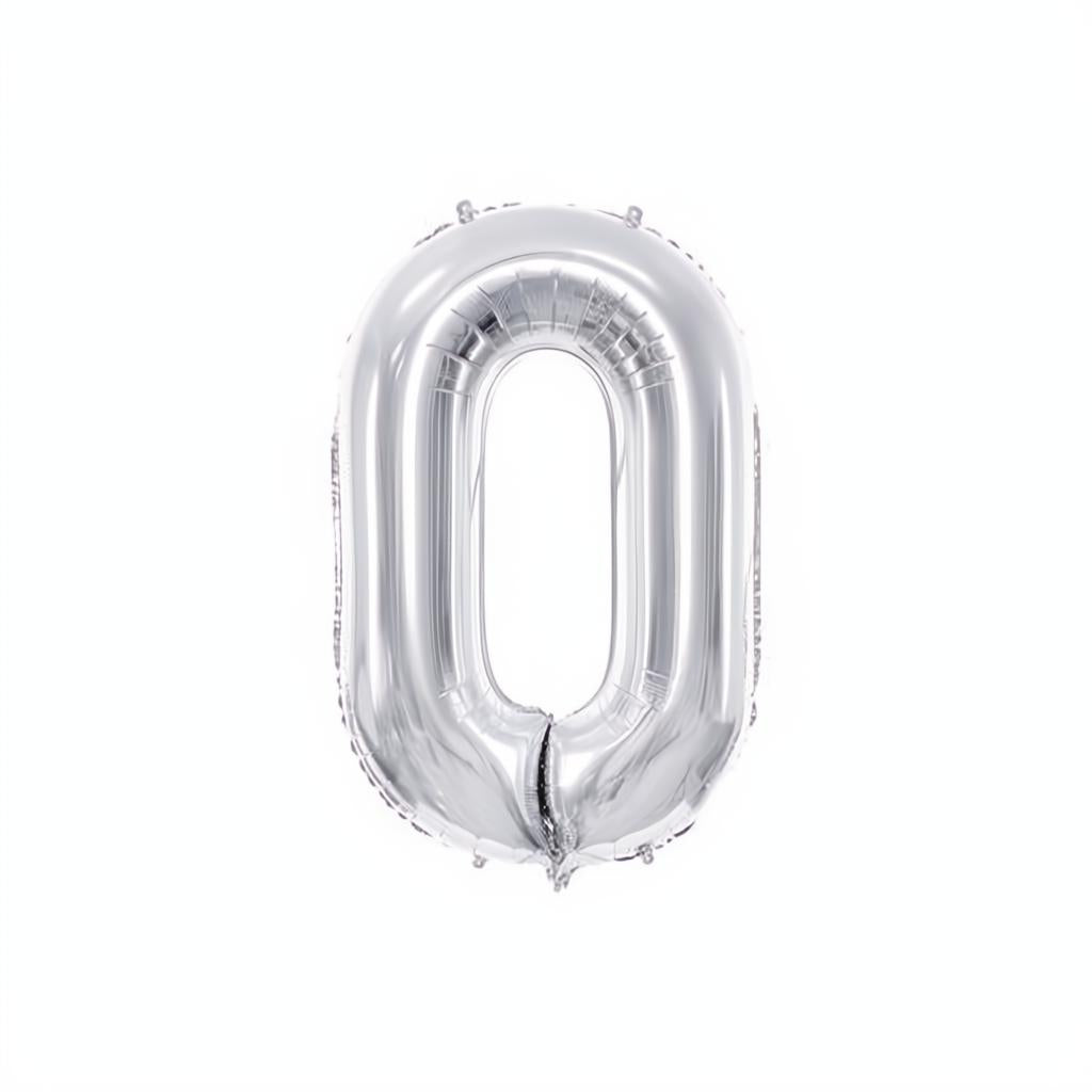 Folienballon Ziffer 86cm, Silber PartyDeco 1 fiestastore
