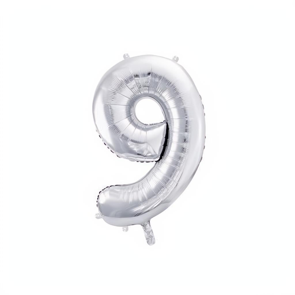 Folienballon Ziffer 86cm, Silber PartyDeco 10 fiestastore