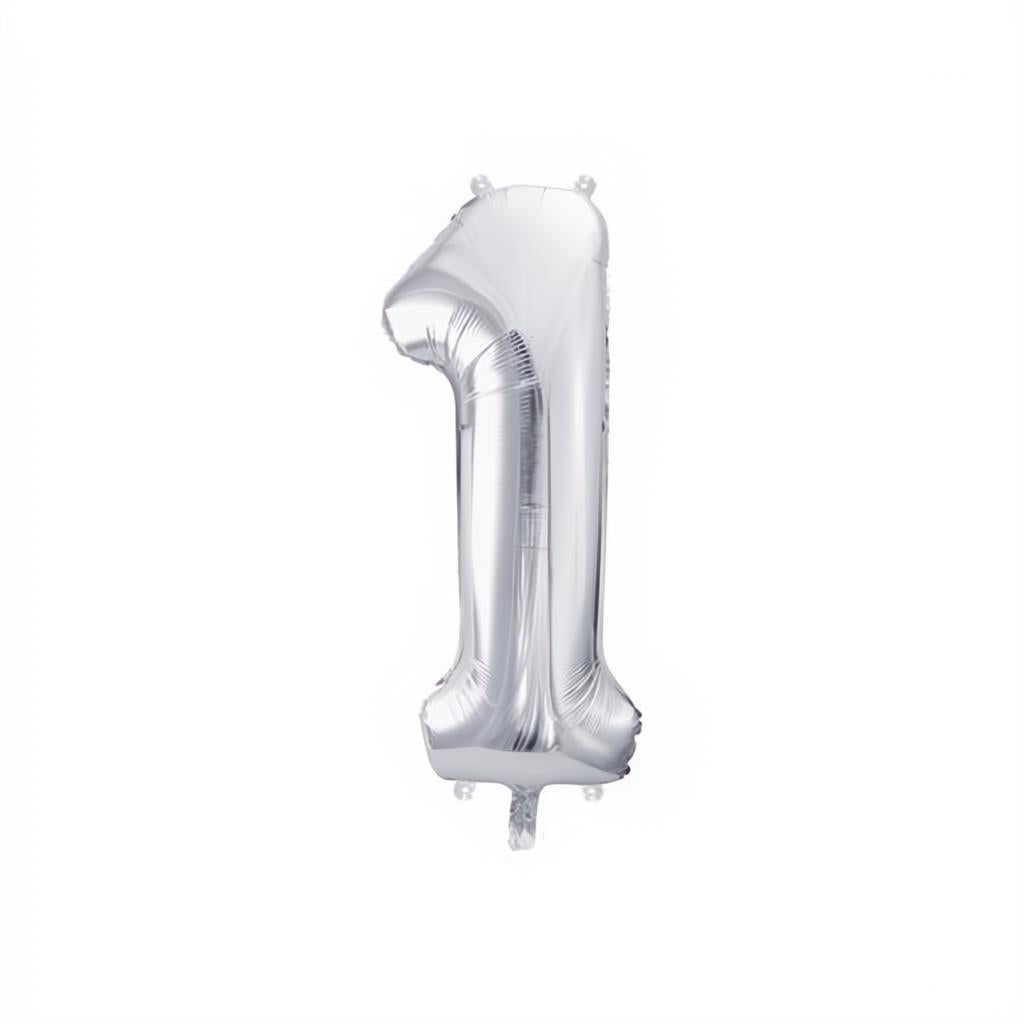 Folienballon Ziffer 86cm, Silber PartyDeco 2 fiestastore