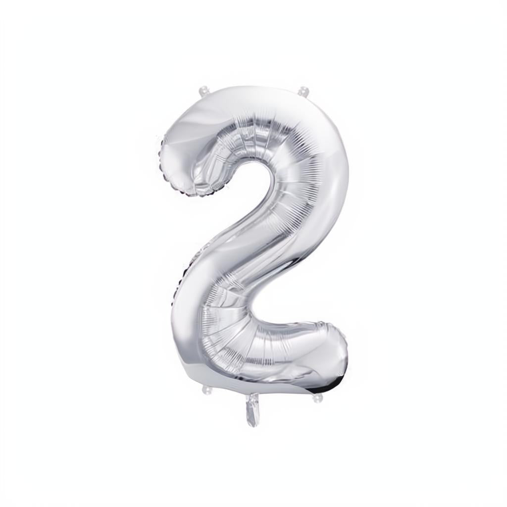 Folienballon Ziffer 86cm, Silber PartyDeco 3 fiestastore