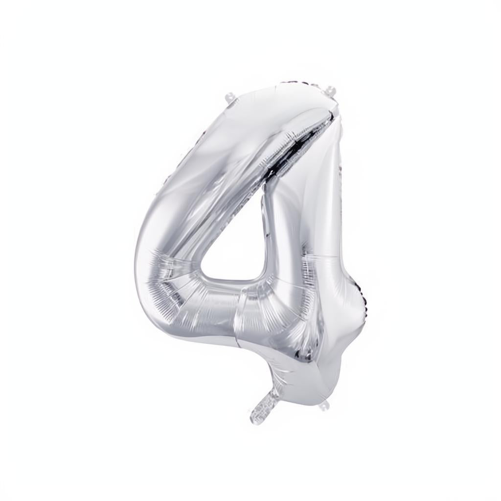 Folienballon Ziffer 86cm, Silber PartyDeco 5 fiestastore