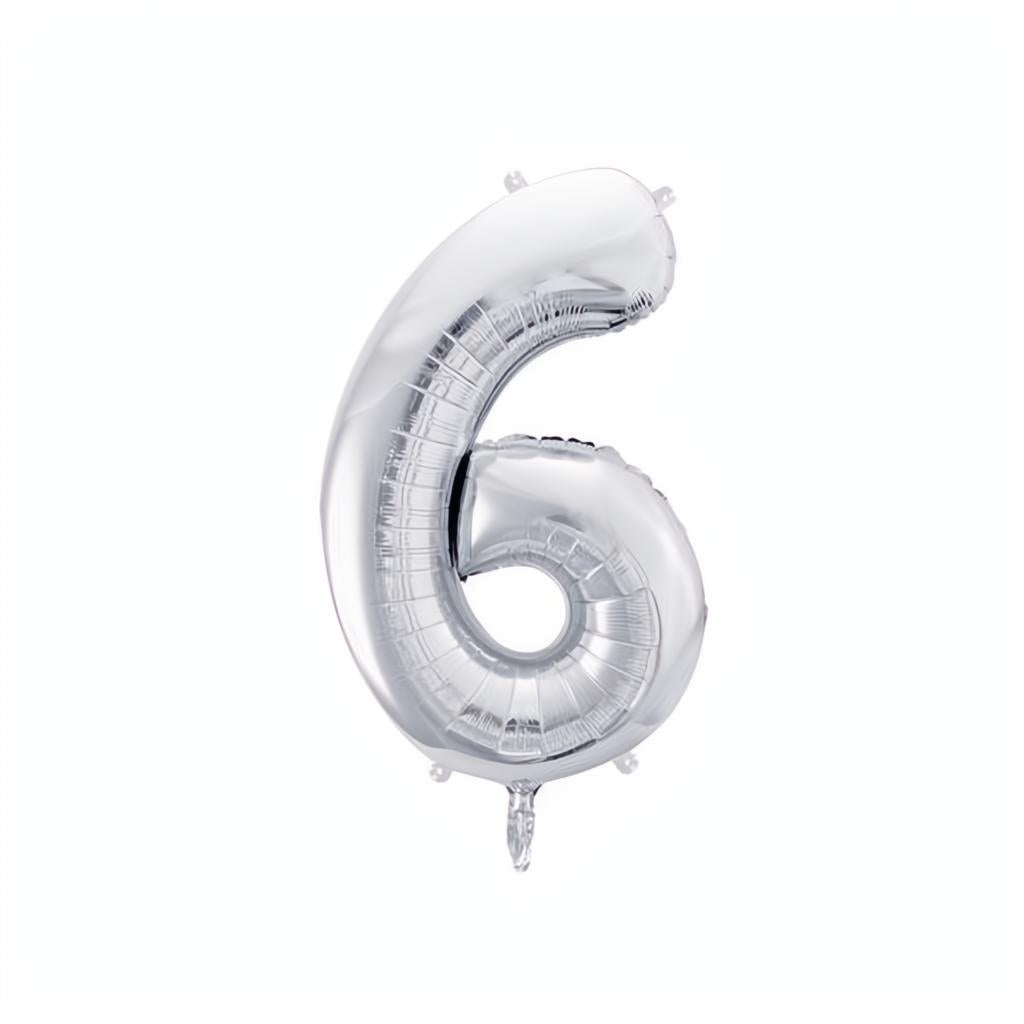 Folienballon Ziffer 86cm, Silber PartyDeco 7 fiestastore