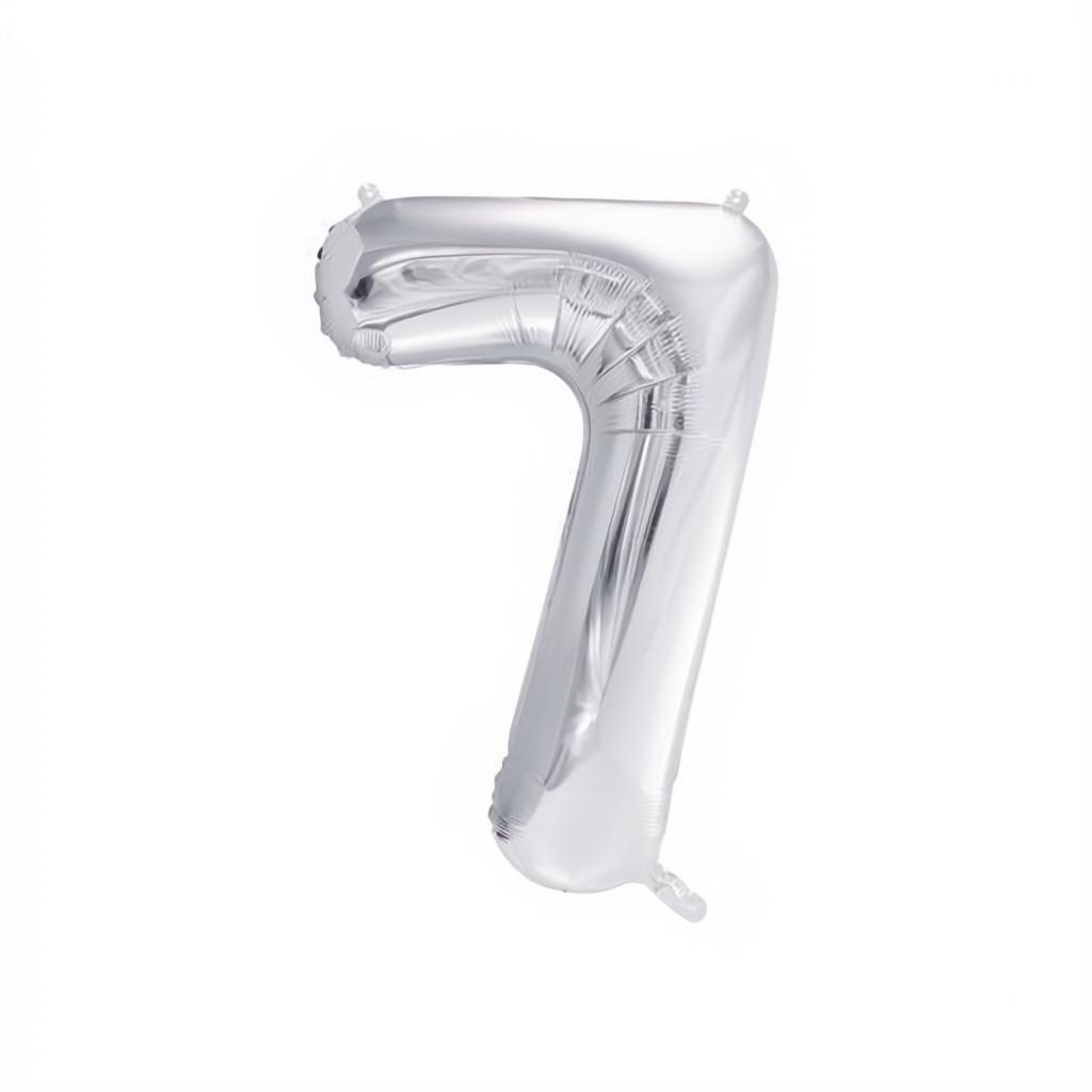 Folienballon Ziffer 86cm, Silber PartyDeco 8 fiestastore