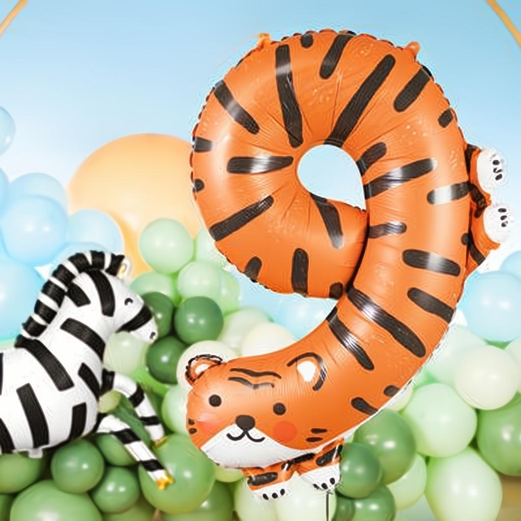 Folienballon Ziffer 9 - Tiger, 64x87 cm PartyDeco 3 fiestastore