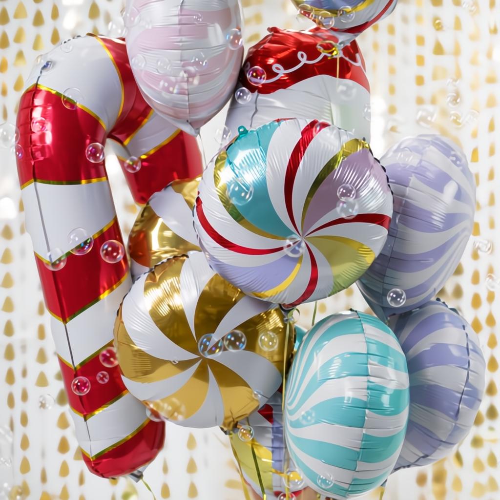 Folienballon Zuckerstange, 50x82cm, rot PartyDeco 3 fiestastore