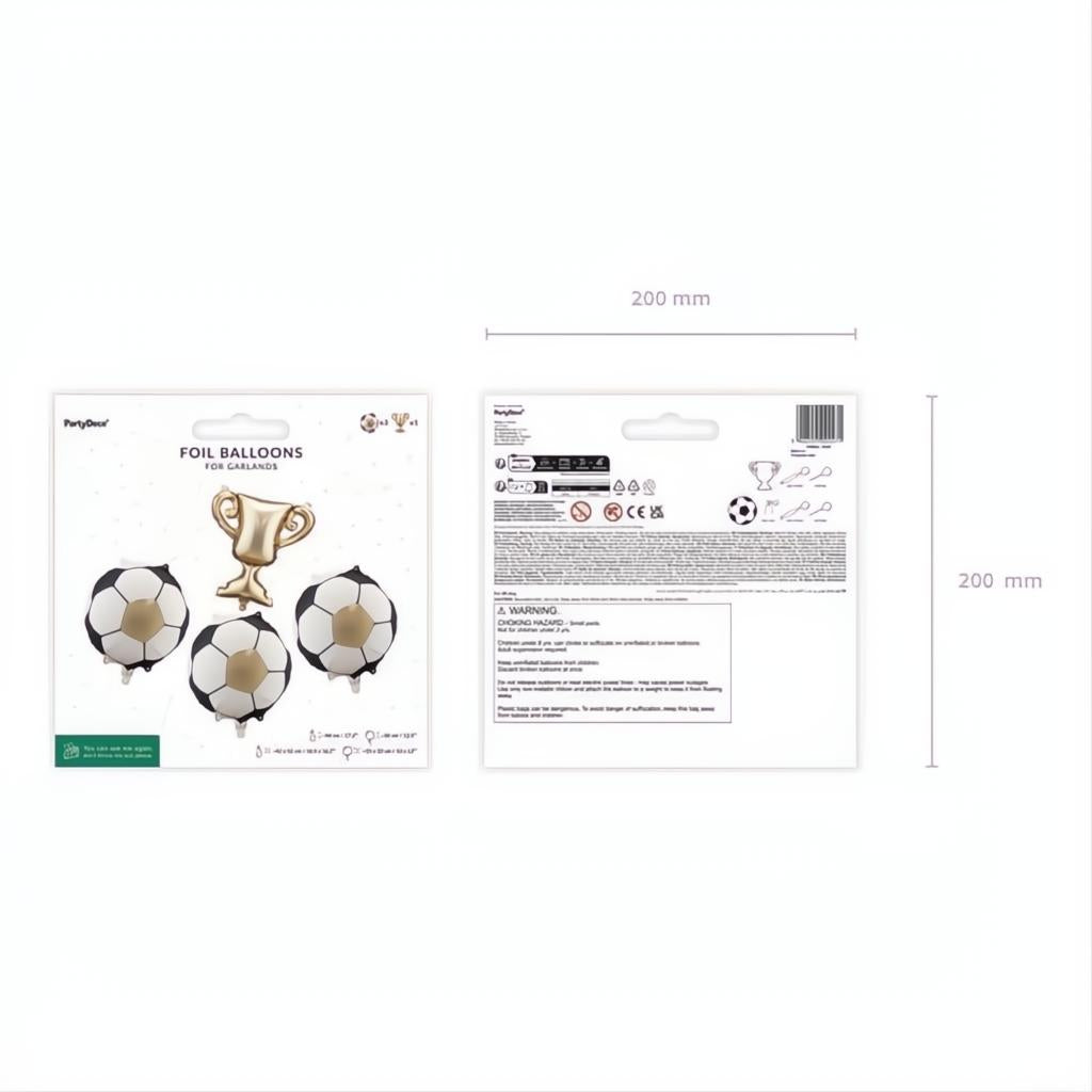 Folienballons für Girlanden Pokal mit Bällen, 33x33 cm und 34 cm Folienballons PartyDeco 4 fiestastore