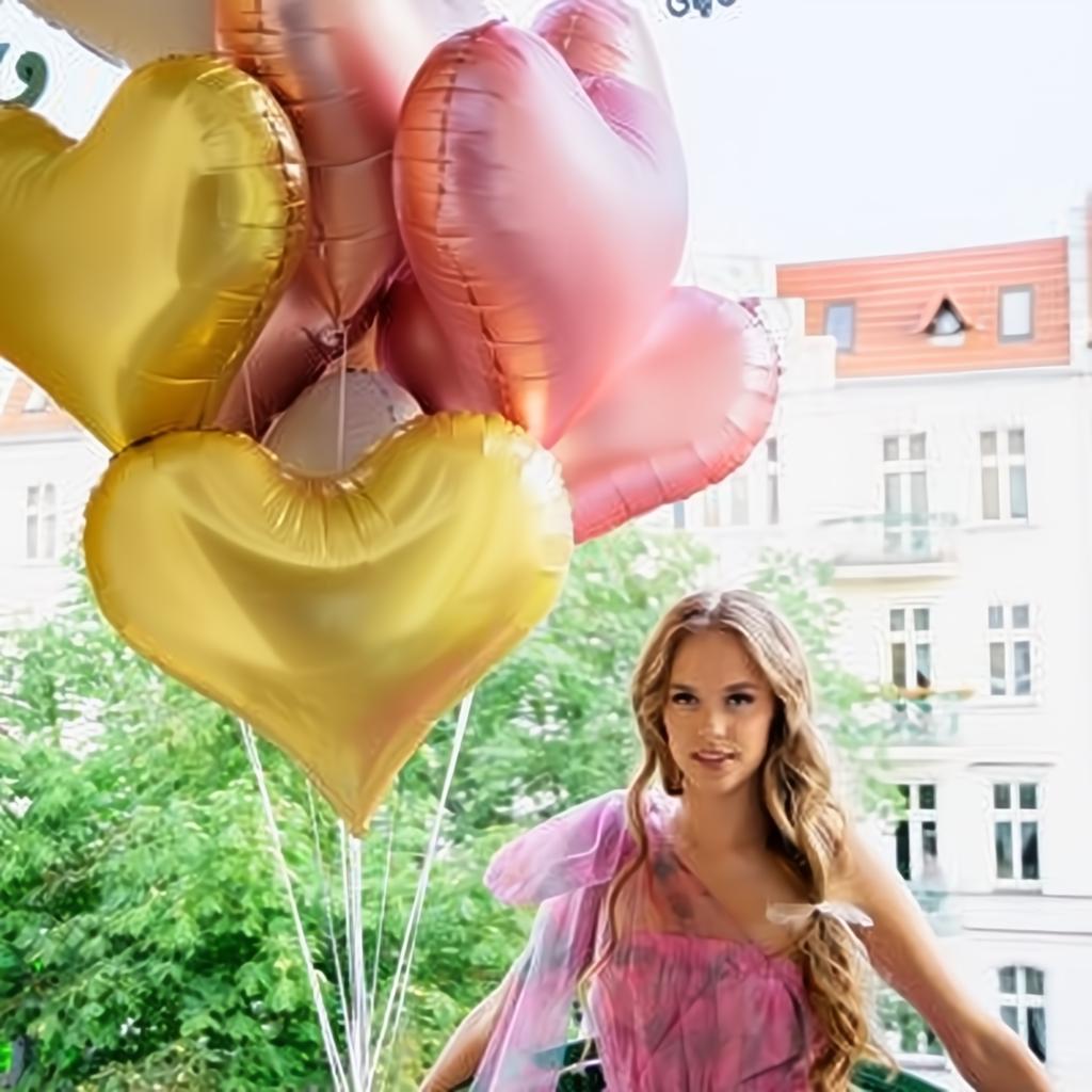 Folienluftballon Herz, 75x64,5 cm, hellrosa PartyDeco 2 fiestastore